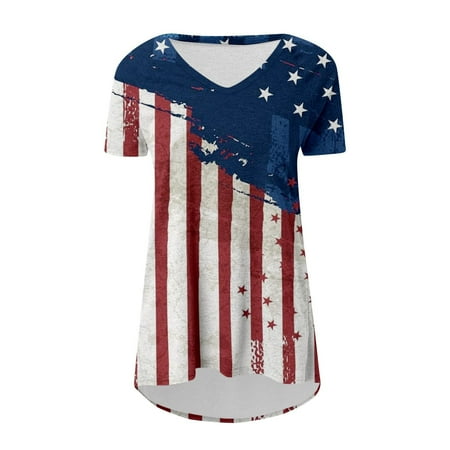 American Flag T Shirt Women USA Star Stripes Fourth July Tee Shirts Casual Short Sleeve Loose Tee Tops Tunic Blouse
American Flag T Shirt Women USA Star Stripes Fourth July Tee Shirts Casual Short Sleeve Loose Tee Tops Tunic Blouse