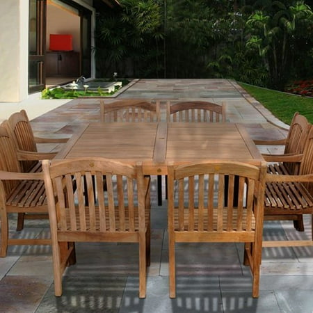 Amazonia Edmonton 9 Piece Teak Square Patio Dining Set