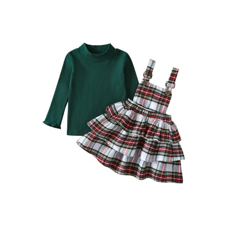AMILIEe Toddler Baby Girls Tops Dress Suit Long Sleeve High Neck Tops + Plaid Ruffle Suspender Dress
AMILIEe Toddler Baby Girls Tops Dress Suit Long Sleeve High Neck Tops + Plaid Ruffle Suspender Dress