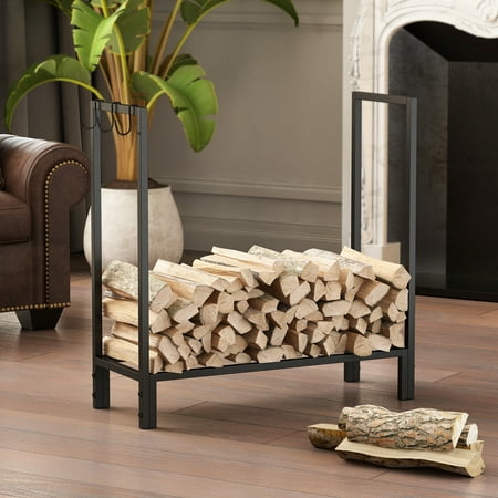 Homsee 31.5 Metal Log Rack with Hooks Indoor/Outdoor Firewood Rack for Wood Storage Black
Homsee 31.5 Metal Log Rack with Hooks Indoor/Outdoor Firewood Rack for Wood Storage Black