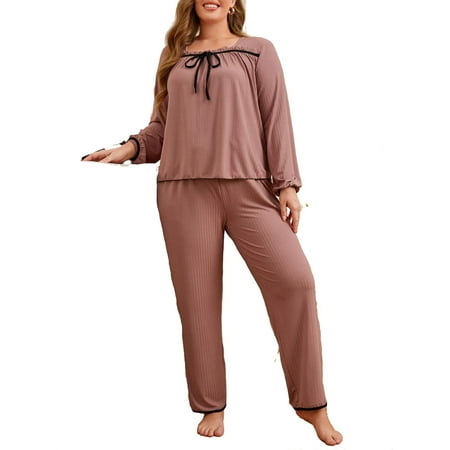 Dusty Pink Casual Plain Square Neck Pant Sets Long Sleeve Plus Size Pajama Sets (Women s Plus)
Dusty Pink Casual Plain Square Neck Pant Sets Long Sleeve Plus Size Pajama Sets (Women s Plus)