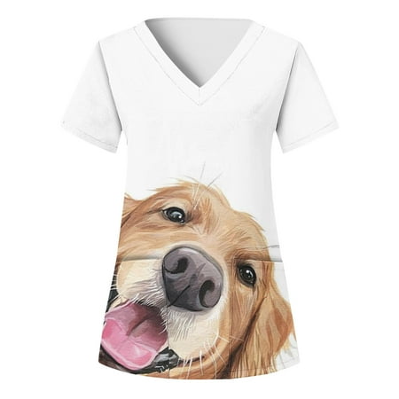 Womens Christmas Scrubs Shirt For Animal Printed Short Sleeve V Neck Holiday Fun Patterned Working Tshirts Blouse Tops With Pockets
Womens Christmas Scrubs Shirt For Animal Printed Short Sleeve V Neck Holiday Fun Patterned Working Tshirts Blouse Tops With Pockets