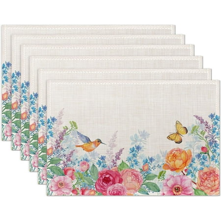 Placemats Set of 6 Butterfly Flowers Roses Linen Place Mats Modern Washable Table Placemats 12 x18 Heat Resistant Table Mats for Dining Kitchen Party Holiday Decoration
Placemats Set of 6 Butterfly Flowers Roses Linen Place Mats Modern Washable Table Placemats 12 x18 Heat Resistant Table Mats for Dining Kitchen Party Holiday Decoration