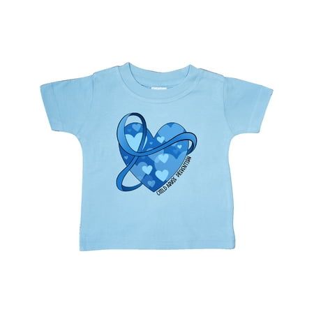 Inktastic Child Abuse Prevention-Ribbon Around Heart Gift Baby Boy or Baby Girl T-Shirt