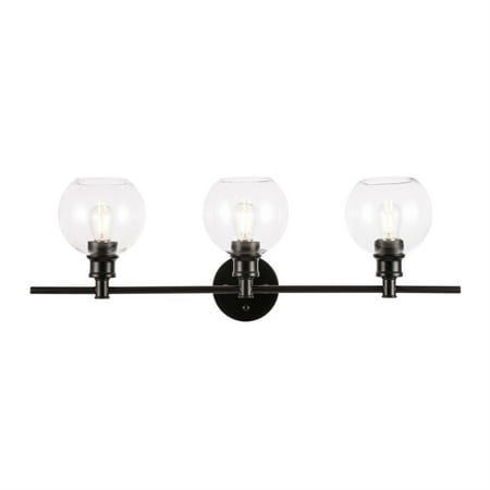Collier 3 light Black and Clear glass Wall sconce