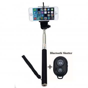 Handheld Selfie Stick With Bluetooth Remote Shutter for iPhone\/Android Adjustable