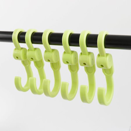 4pcs S Shaped Hooks ABS Plastic Hangers Kitchen Shelf for Pots and Pans Utensils Clothes Rack Green