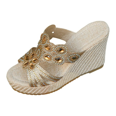 Xboschi Womens Sandals Comfortable Women s Platform Sandals Ladies Summer Rhinestone Bright Leather Thick Bottom Large Size Slope Heel Sandals Slippers
Xboschi Womens Sandals Comfortable Women s Platform Sandals Ladies Summer Rhinestone Bright Leather Thick Bottom Large Size Slope Heel Sandals Slippers