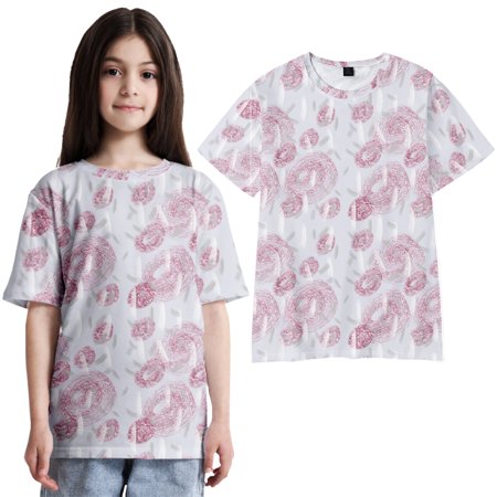 LANLIN Cartoon Graphic Tee Loose Tops Shirt For Boys Girls
