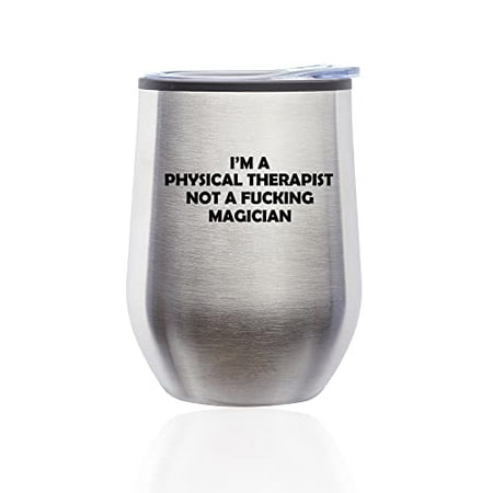Stemless Wine Tumbler Coffee Travel Mug Glass with Lid I m A Physical Therapist Not A Magician Funny (Silver)
Stemless Wine Tumbler Coffee Travel Mug Glass with Lid I m A Physical Therapist Not A Magician Funny (Silver)