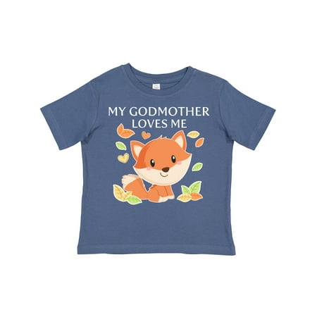 Inktastic My Godmother Loves Me- Little Fox Gift Toddler Boy or Toddler Girl T-Shirt