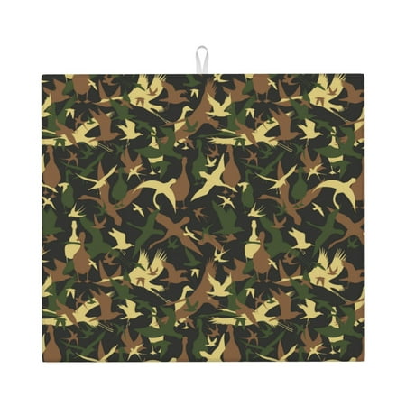 Dish Drying Mats for Kitchen Counter Birds Green Camouflage 16x18in Dish Drying Pad Coffee Mat with Hanging Loop Super absorbent Kitchen Counter Mat Coffee Bar Accessories
Dish Drying Mats for Kitchen Counter Birds Green Camouflage 16x18in Dish Drying Pad Coffee Mat with Hanging Loop Super absorbent Kitchen Counter Mat Coffee Bar Accessories