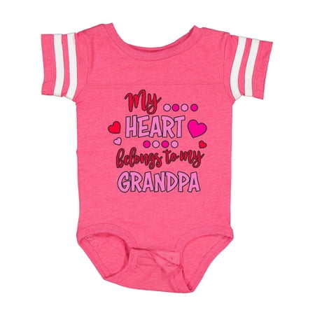 Inktastic My Heart Belongs to My Grandpa Gift Baby Boy or Baby Girl Bodysuit