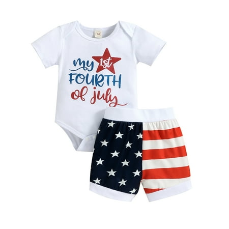 Infant Baby Boys First 4th of July Outfit Summer Short Sleeve Romper Bodysuit Top+USA Flag Shorts Clothes Set
Infant Baby Boys First 4th of July Outfit Summer Short Sleeve Romper Bodysuit Top+USA Flag Shorts Clothes Set