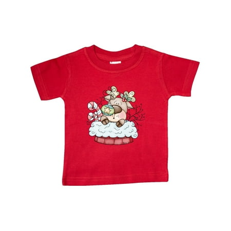 Inktastic Christmas Chimney Reindeer Gift Baby Boy or Baby Girl T-Shirt