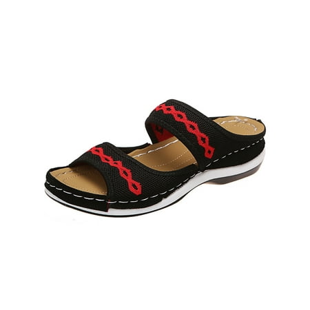 Woobling Womens Sandal Platform Slides Orthotic Wedge Sandals Ladies Slide Slippers Comfort Beach Shoes Summer Non-Slip Black 6.5
Woobling Womens Sandal Platform Slides Orthotic Wedge Sandals Ladies Slide Slippers Comfort Beach Shoes Summer Non-Slip Black 6.5