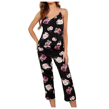 Cglfd Women S Fashion Slim Contrast Lace Elastic Waist Floral Printing Camisole Casual Two Piece Suit Pajamas
Cglfd Women S Fashion Slim Contrast Lace Elastic Waist Floral Printing Camisole Casual Two Piece Suit Pajamas