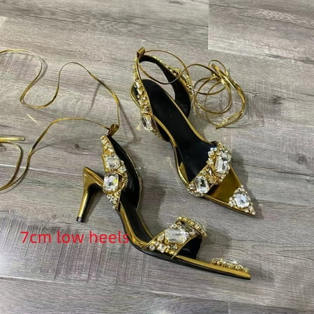 New Crystal Women Wedding Rhinestone High Heels and Low Heel Ankle Strap Party Pointed Toe Sexy Shoes Candy Color Big Size 43
New Crystal Women Wedding Rhinestone High Heels and Low Heel Ankle Strap Party Pointed Toe Sexy Shoes Candy Color Big Size 43