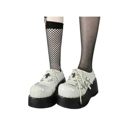 Lacyhop Ladies Work Lightweight Gothic Leather Shoes Non-slip Low Top Fashion Lace Up Punk Lolita Shoe White 5
Lacyhop Ladies Work Lightweight Gothic Leather Shoes Non-slip Low Top Fashion Lace Up Punk Lolita Shoe White 5
