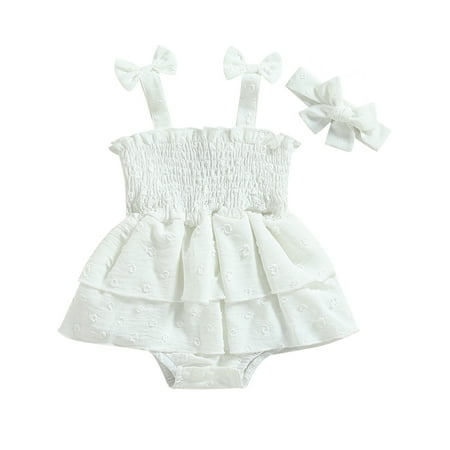 Musuos Baby Girls Romper Dress Bow Straps Ruched Sleeveless Bodysuits with Headband
Musuos Baby Girls Romper Dress Bow Straps Ruched Sleeveless Bodysuits with Headband