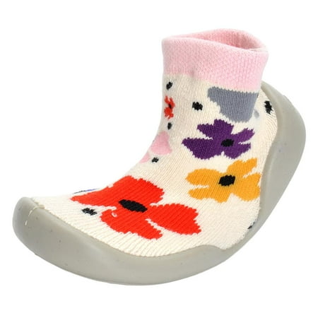 Boys Girls Toddler Soft Crib Shoes Newborn Home Floor Socks Rubber Base 24 25 14CM