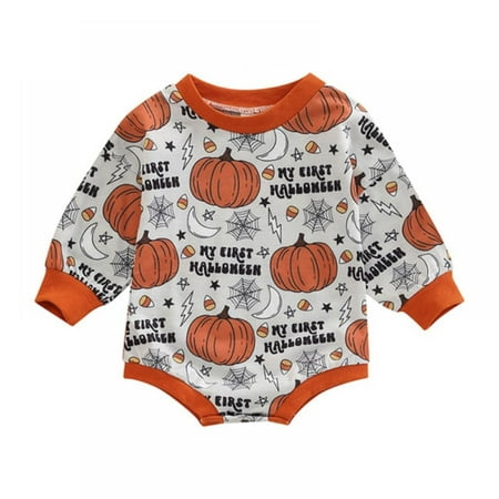 BULLPIANO Newborn Baby Boy Girl Halloween Outfit Crewneck Sweatshirt Romper Bodysuit Fall Winter Clothes
BULLPIANO Newborn Baby Boy Girl Halloween Outfit Crewneck Sweatshirt Romper Bodysuit Fall Winter Clothes