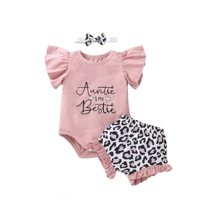 Frobukio 3Pcs Toddler Infant Baby Girls Outfit Short Sleeve Snaps Romper + Rainbow Leopard Print Pantie + Headband Pink 6-12 Months
Frobukio 3Pcs Toddler Infant Baby Girls Outfit Short Sleeve Snaps Romper + Rainbow Leopard Print Pantie + Headband Pink 6-12 Months