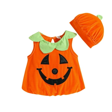 KOMOO 2Pcs Baby Pumpking Romper with Hat Set Sleeveless Cute Pumpkin Bubble Vest Halloween Outfits
KOMOO 2Pcs Baby Pumpking Romper with Hat Set Sleeveless Cute Pumpkin Bubble Vest Halloween Outfits