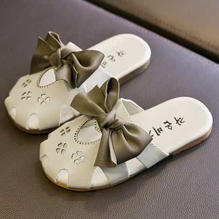 Babysbule Clearance Girls Shoes Todder Baby Girl Shoes Kids Indoor Flip Flops Bowknot Beach Casual Soft Slippers