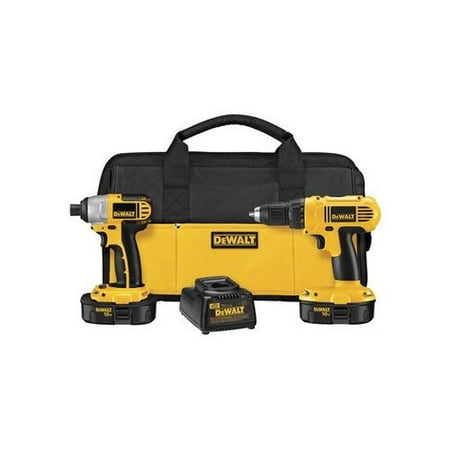 Factory-Reconditioned Dewalt DCK235CR 18V Cordless 1\/2 in. Compact Drill Driver and Impact Driver Combo Kit (Refurbished)