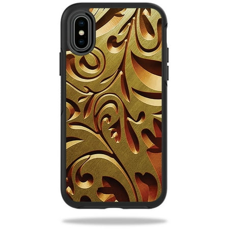 Skin Decal for OtterBox Symmetry iPhone X or XS Case sticker Mosaic Gold
