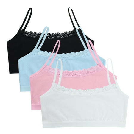 LICHENGTAI 4pcs Girls Bra Cotton Bra Full Cup Breathable Bra for Adolescent Girls Aged 8-15 One Size White Pink Blue Black
LICHENGTAI 4pcs Girls Bra Cotton Bra Full Cup Breathable Bra for Adolescent Girls Aged 8-15 One Size White Pink Blue Black