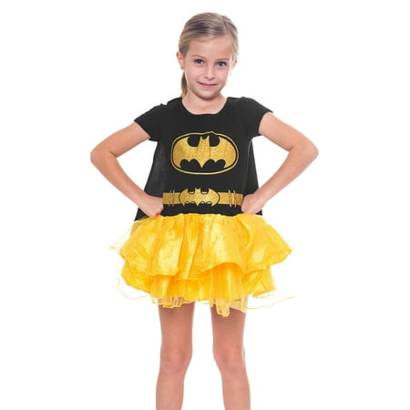 DC Comics Batgirl DC Superhero Halloween Costume Dress w/ Cape Tutu (Big Girls)