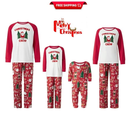 Matching Christmas Pajamas for Family Long Sleeve Christmas Tree Santa Print Tops + Cartoon Pants Set
Matching Christmas Pajamas for Family Long Sleeve Christmas Tree Santa Print Tops + Cartoon Pants Set