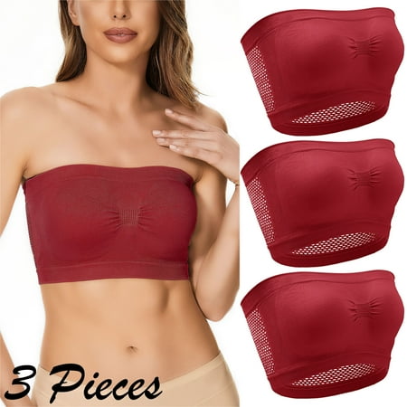 NEGJ 3 Pieces Womens Non Padded Bandeau Sprots Bra Strapless Convertible Bralettes Basic Layer Top Bra
NEGJ 3 Pieces Womens Non Padded Bandeau Sprots Bra Strapless Convertible Bralettes Basic Layer Top Bra