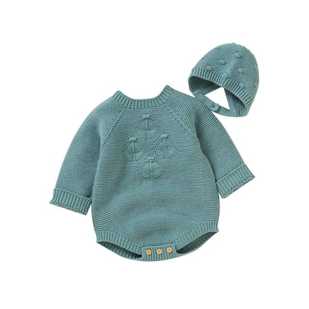 OAUP Newborn Infant Baby Boys Girls Outfit Sets Solid Color Jumpsuit Long Sleeve Bodysuit Triangle Clothing Knit Climbing Suit Hat Autumn Winter Casual Trendy Outfit 1-18M
OAUP Newborn Infant Baby Boys Girls Outfit Sets Solid Color Jumpsuit Long Sleeve Bodysuit Triangle Clothing Knit Climbing Suit Hat Autumn Winter Casual Trendy Outfit 1-18M