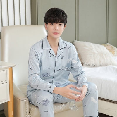 PIKADINGNIS Mens Pajama Set Autumn Winter Warm Man Pajamas Set Simple Sleepwear Long Sleeve Cotton Pajamas for Men Top Pant Leisure Outwear
PIKADINGNIS Mens Pajama Set Autumn Winter Warm Man Pajamas Set Simple Sleepwear Long Sleeve Cotton Pajamas for Men Top Pant Leisure Outwear