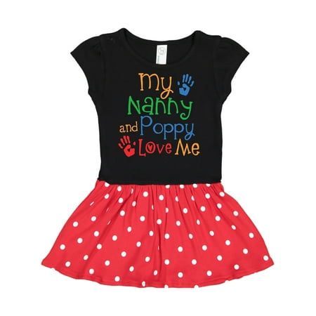 Inktastic Nanny and Poppy Love Me Grandkid Gift Toddler Girl Dress