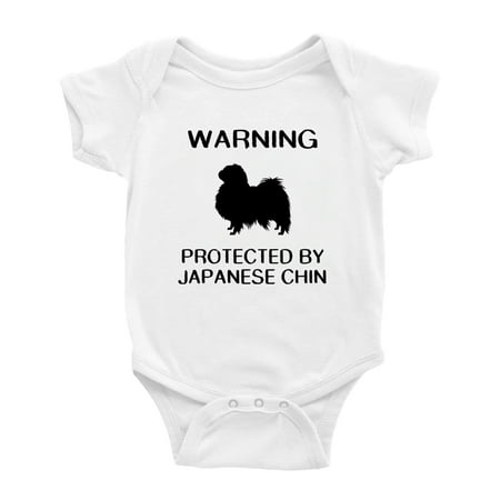 Warning: Protected by A Japanese Chin Dog Funny Baby Bodysuits (White 6-12 Months)
Warning: Protected by A Japanese Chin Dog Funny Baby Bodysuits (White 6-12 Months)