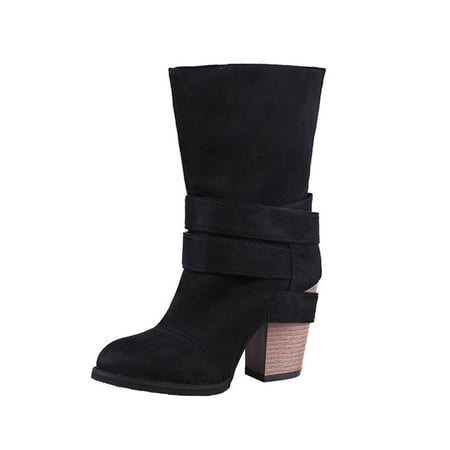 Boots Women Womens Winter Boots Winter Boots For Women Shoes Thick Heeled Comfortable Outdoor Non-Slip Outdoor Mid-Calf Boots Black
Boots Women Womens Winter Boots Winter Boots For Women Shoes Thick Heeled Comfortable Outdoor Non-Slip Outdoor Mid-Calf Boots Black