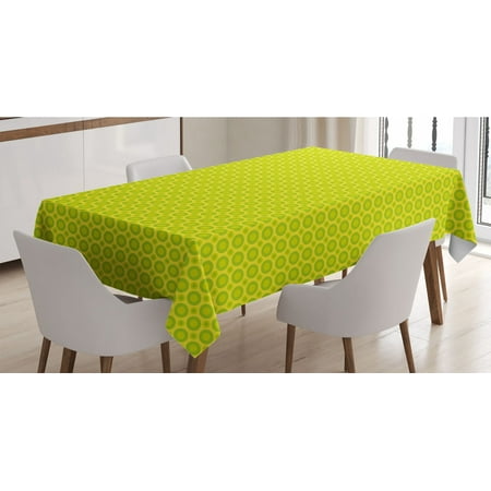 Retro Tablecloth Continued Demonstration of Repetitive Circles in Summer Tones Abstract Art Rectangle Satin Table Cover Accent for Dining Room and Kitchen 60 X 84 Yellow Green by Ambesonne
Retro Tablecloth Continued Demonstration of Repetitive Circles in Summer Tones Abstract Art Rectangle Satin Table Cover Accent for Dining Room and Kitchen 60 X 84 Yellow Green by Ambesonne
