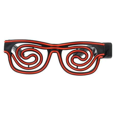 Hemoton Glasses Christmas Party New Glasses Led Year Frame Eyewear Sunglasses Funny Flashing Xmas Disco Bar Spiral Decor Party