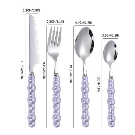 Tuphregyow 4-Piece Stainless Steel Tableware Set with Unique Handle Design - Perfect for Formal and Casual Dining Eco-Friendly and Multipurpose Utensils for Daily Use and Special Occasions Purple
Tuphregyow 4-Piece Stainless Steel Tableware Set with Unique Handle Design - Perfect for Formal and Casual Dining Eco-Friendly and Multipurpose Utensils for Daily Use and Special Occasions Purple
