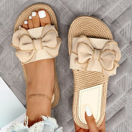 SUODUI Women s Slippers Ladies Shoes Fashion Flat Linen Sole Bow Slippers Outdoor Beach Bohemian Slippers Khaki 8
SUODUI Women s Slippers Ladies Shoes Fashion Flat Linen Sole Bow Slippers Outdoor Beach Bohemian Slippers Khaki 8