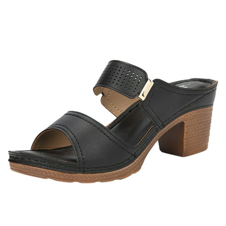 Cathalem Women s High Heel Thick Heel Open Toe Comfortable Fashion Hollow Sandals Black 37
Cathalem Women s High Heel Thick Heel Open Toe Comfortable Fashion Hollow Sandals Black 37
