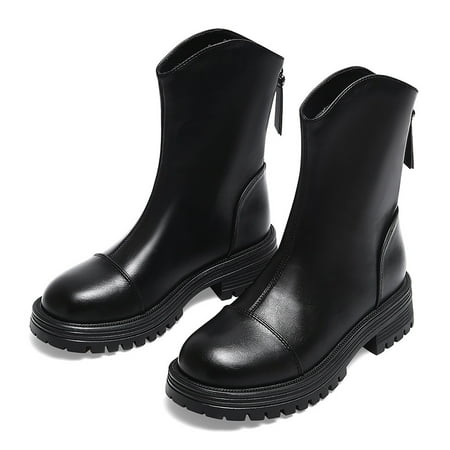 Women‘s Block Heel Ankle Boots Solid Color V-cut Round Toe Back Zipper Short Boots British Style Non-slip Shoes
Women‘s Block Heel Ankle Boots Solid Color V-cut Round Toe Back Zipper Short Boots British Style Non-slip Shoes