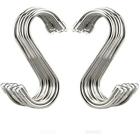 20 Pack 3.4 S Shaped Hooks Stainless Steel Metal Hangers Hanging Hooks for Kitchen Work Shop Bathroom Garden
20 Pack 3.4 S Shaped Hooks Stainless Steel Metal Hangers Hanging Hooks for Kitchen Work Shop Bathroom Garden