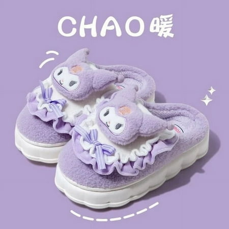 Sanrio Kawaii Hello Kitty Kuromi Plush Slippers Women Winter Indoor Home Thick Sole Warm Shoes Sweet Cute Cartoon Slippers 2023
Sanrio Kawaii Hello Kitty Kuromi Plush Slippers Women Winter Indoor Home Thick Sole Warm Shoes Sweet Cute Cartoon Slippers 2023