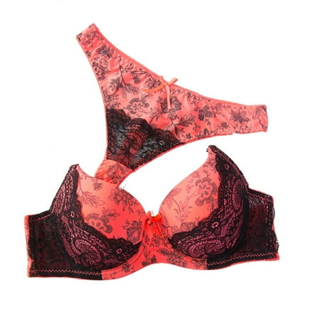 fanshao 2Pcs Women Sexy Bow Floral Print Lace Push-Up Bra G-String Briefs Underwear Set
fanshao 2Pcs Women Sexy Bow Floral Print Lace Push-Up Bra G-String Briefs Underwear Set