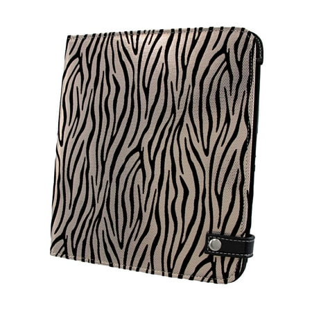 Black / Metallic White Zebra iPad Cover/Stand